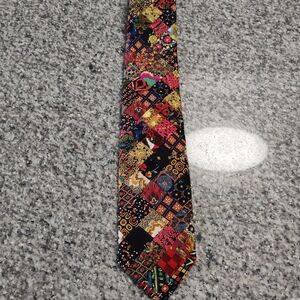 Vintage Rare Brioni Colorful Patchwork Men's Tie